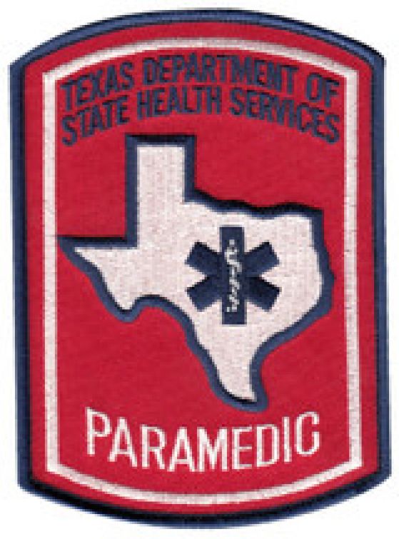 TEXAS PARAMEDIC STAR OF LIFE CENTER SHOULDER PATCH - SEW ON.